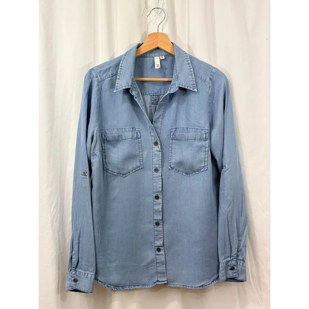 Kut from the Kloth Linda Denim Button-Up Shirt, Soft & Cozy, Size M - Picture 2 of 6